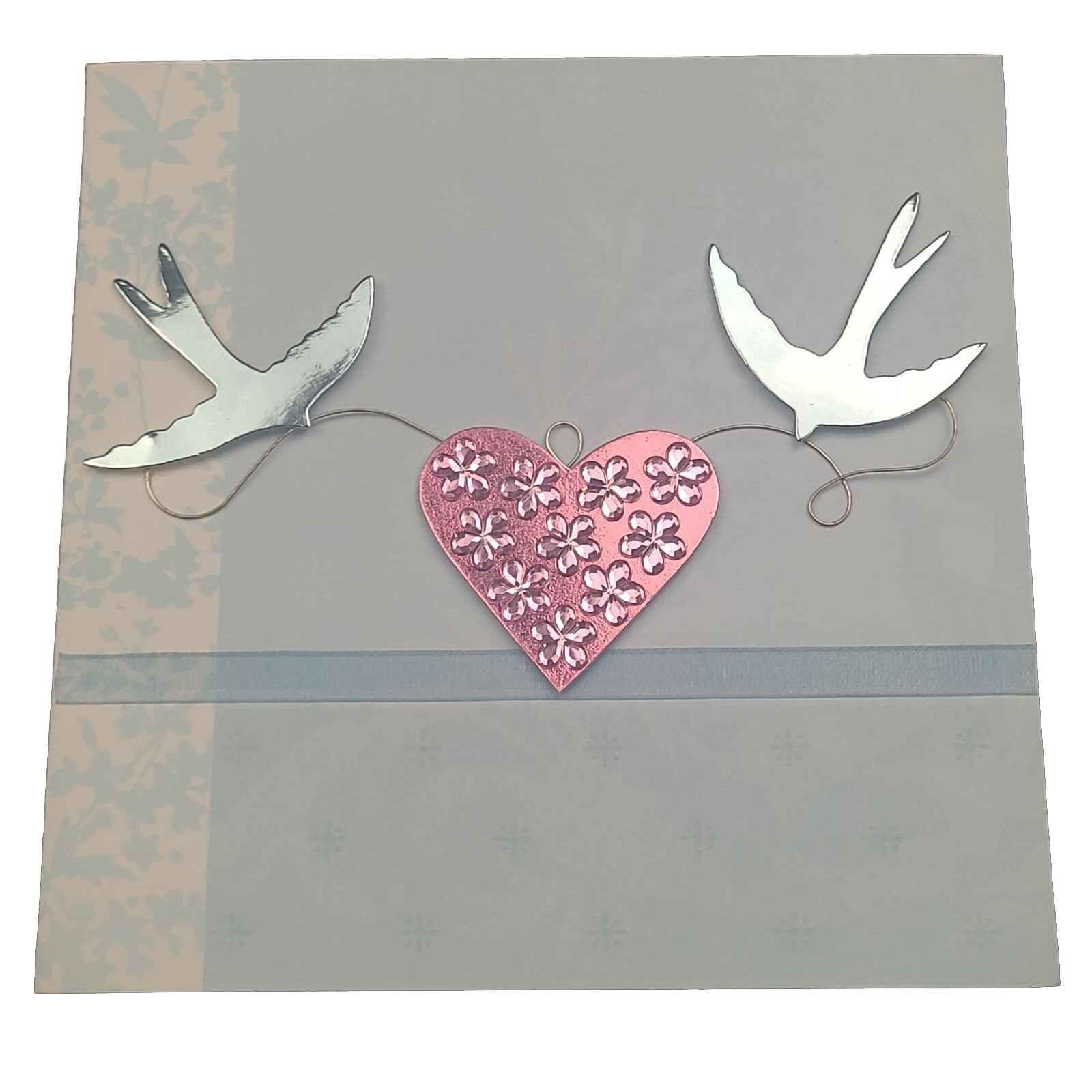 Valentines Day Greeting Card Love You With All My Heart Raised 3D Doves