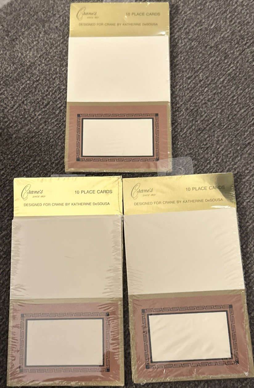 Crane’s Place Cards 3 Packages (30 Cards Total) New
