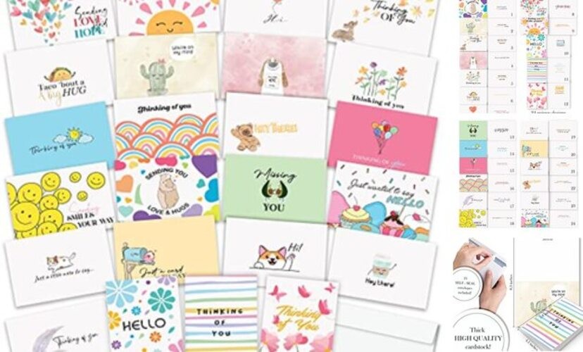 Thinking of You Cards with Envelopes – 24 Thinking of You Greeting Huge Variety