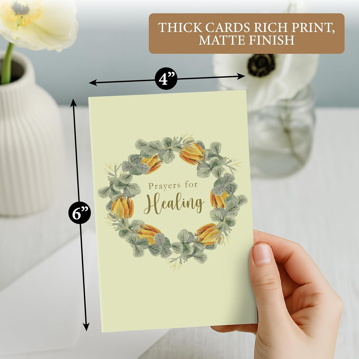 Box of Sympathy Cards with Envelopes, 24 Pack Condolence Card for Bereavement, L