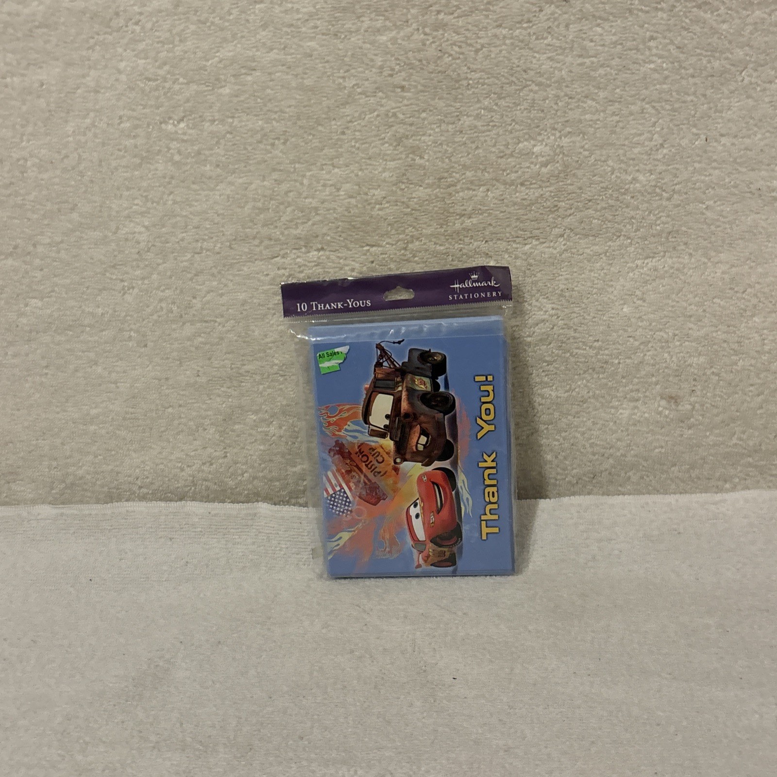 Disney Pixar Cars Lightning McQueen Mater Piston Cup Thank You Cards 10pk SEALED