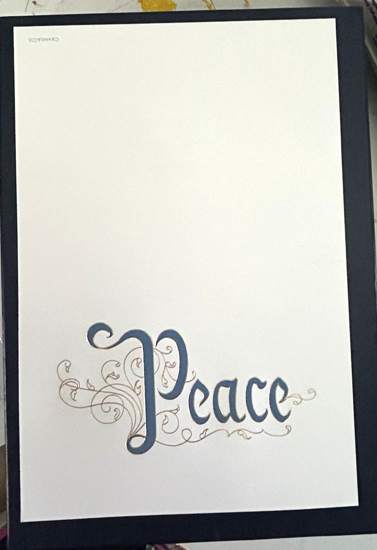 20 Crane Blue /Gold PEACE Holiday Cards – New- No Eps- Flat Sheets