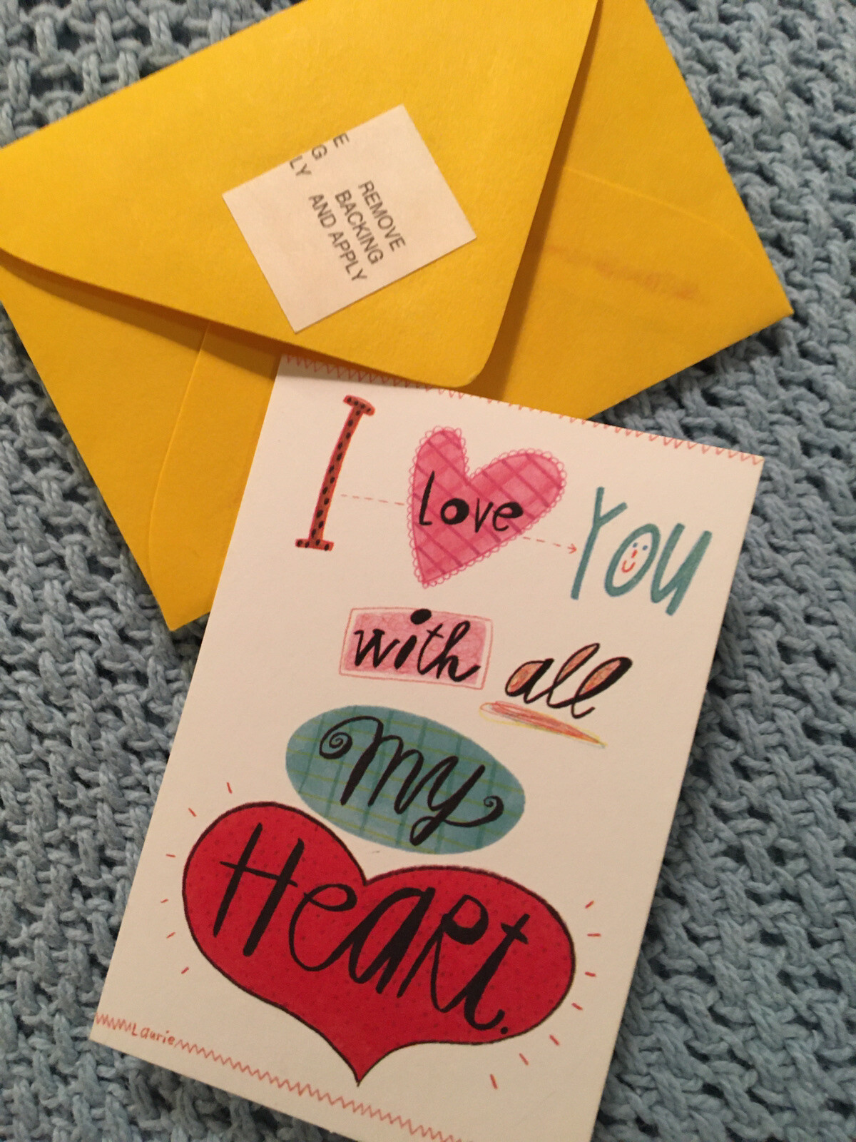 HALLMARK brand “Itty Bitty” greeting card & envelope, 2.5 x 3.5” I Love You card