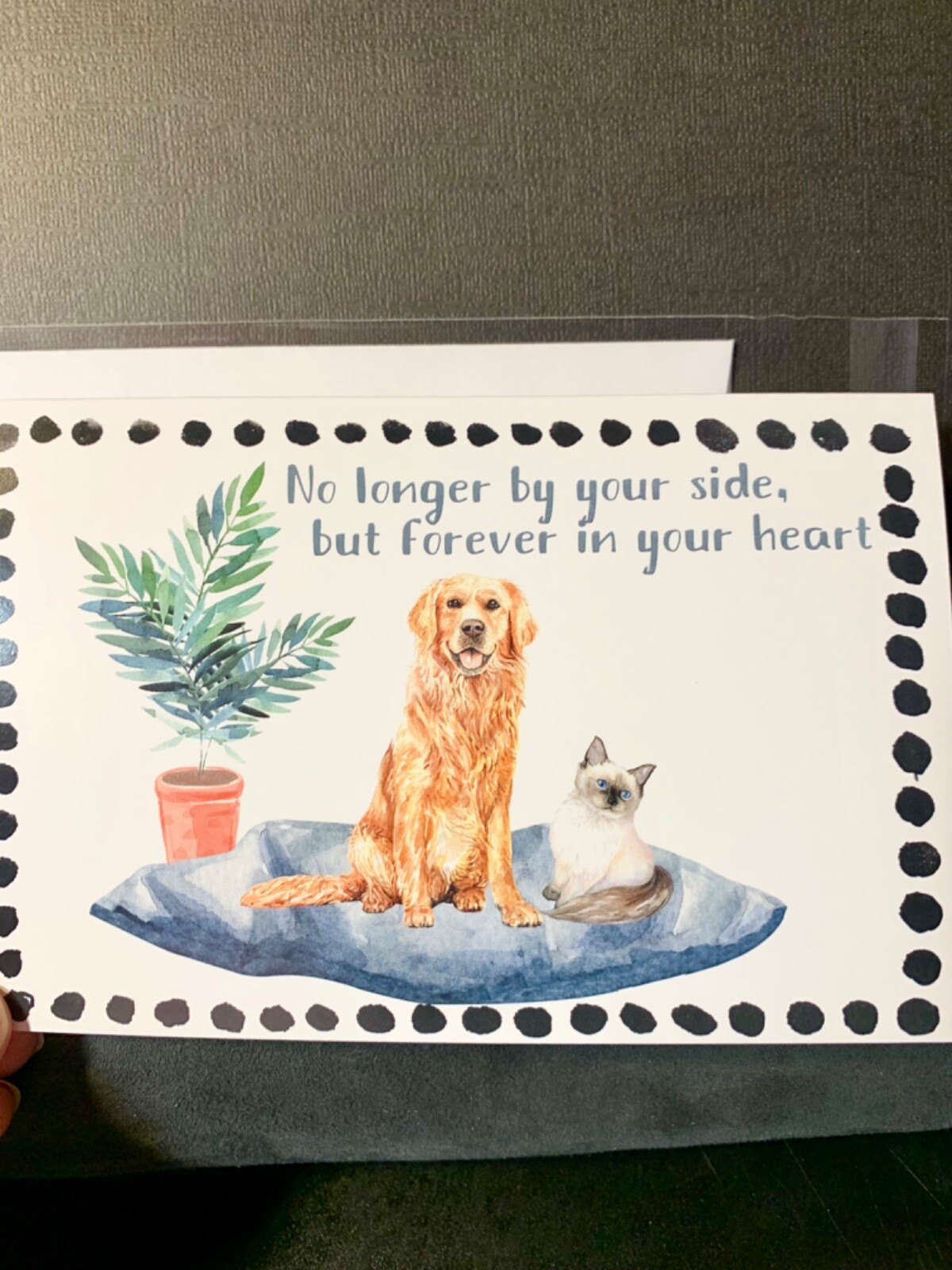 Sympathy Condolences Greeting Card Loss of Pet Dog Cat Forever in Your Heart