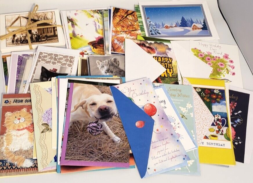 200+ Mixed Greeting Card Lot Unused Christmas Birthday Easter Thanksgiving