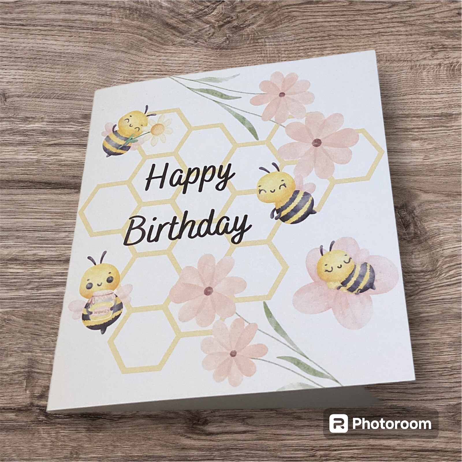 5×5 Inches Happy Birthday Greeting Card Bees