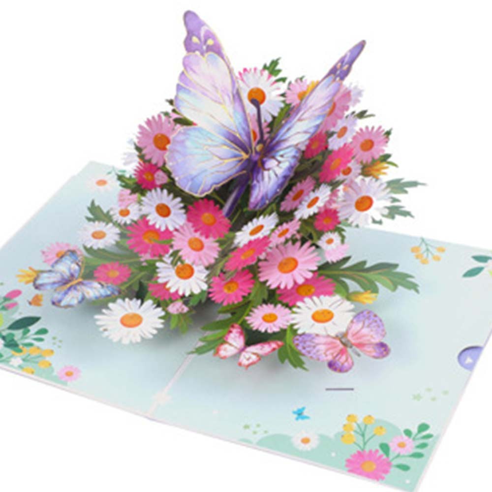 3D Pop Up Flower Birthday Card for Mum Daughter Wife Niece Women Female
