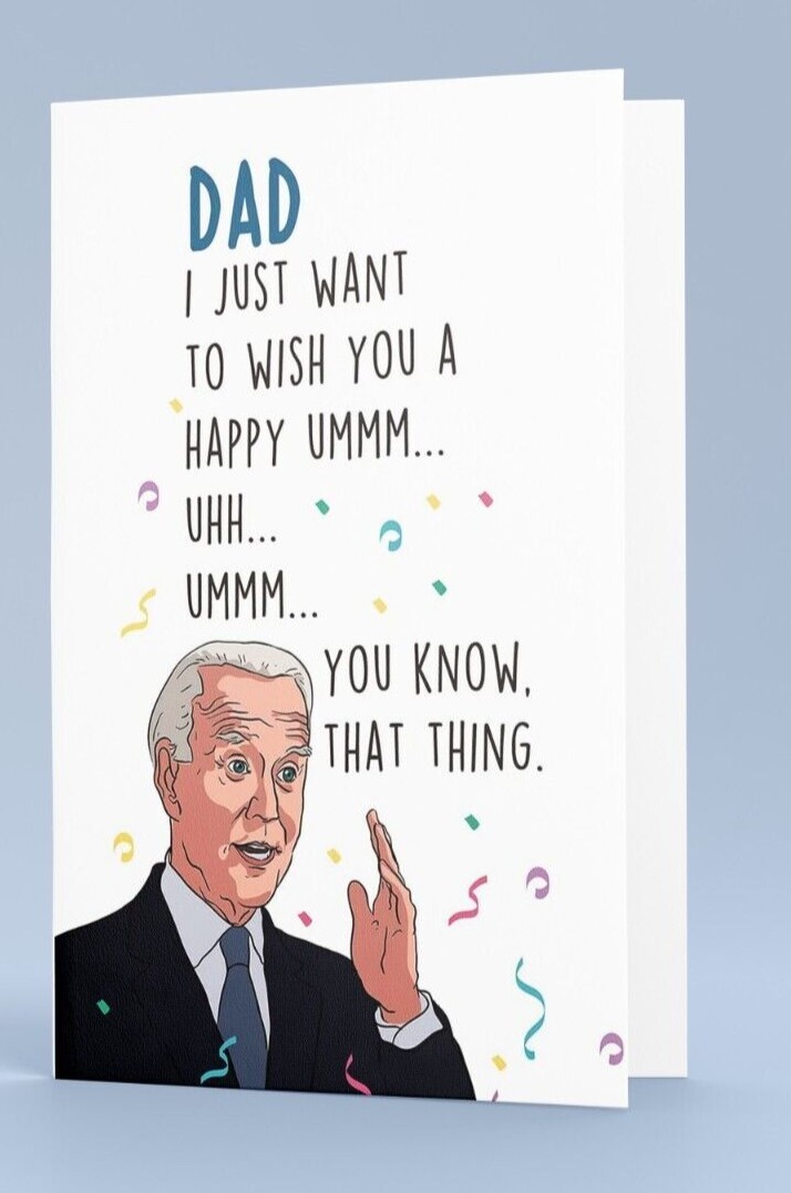 Funny Political Father’s Day Card w/ Envelope – Biden is Dumb – Let’s Go Fathers