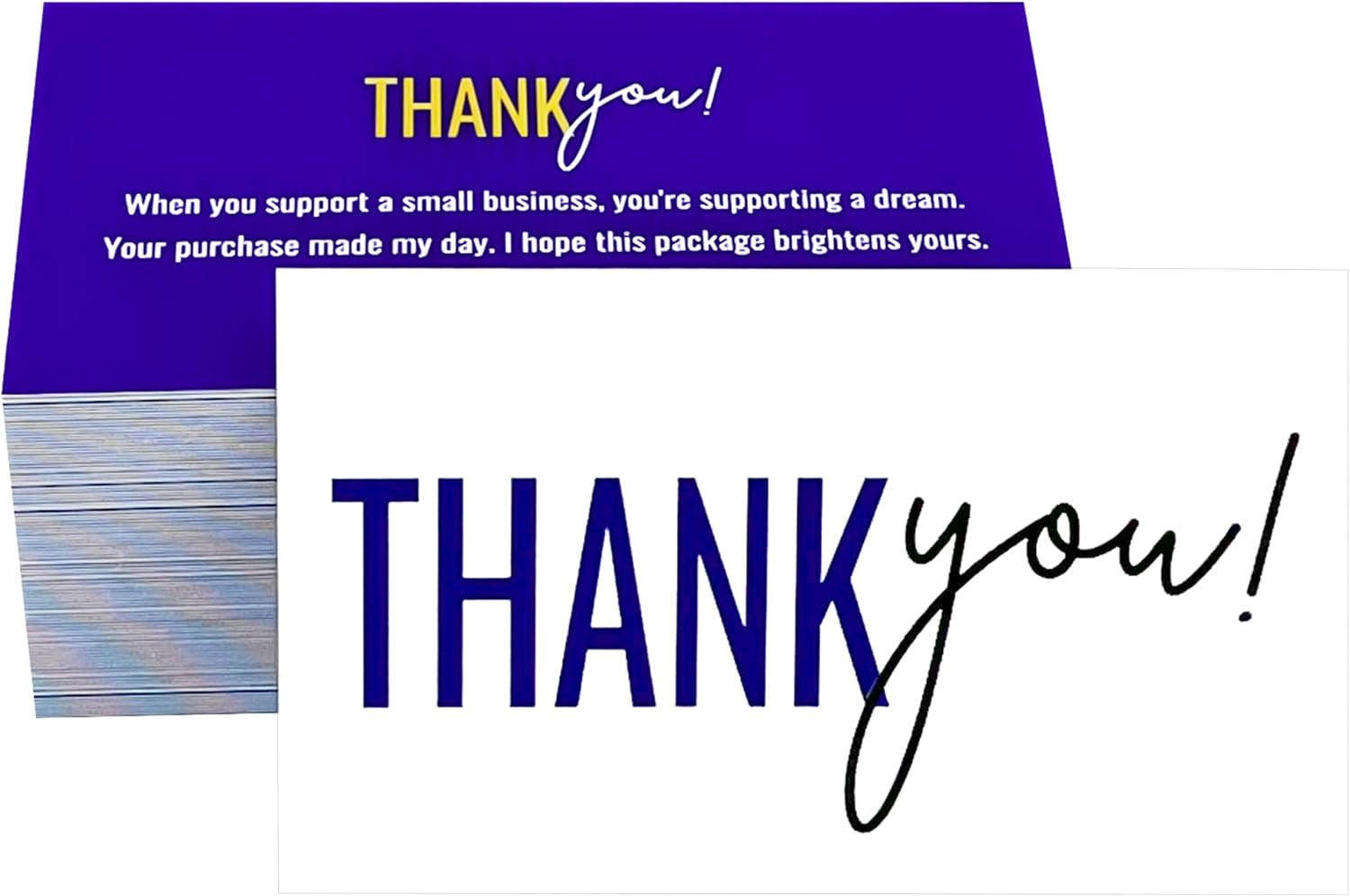 Classic Blue and white Thank You Cards with Heartfelt Appreciation Message 100CT