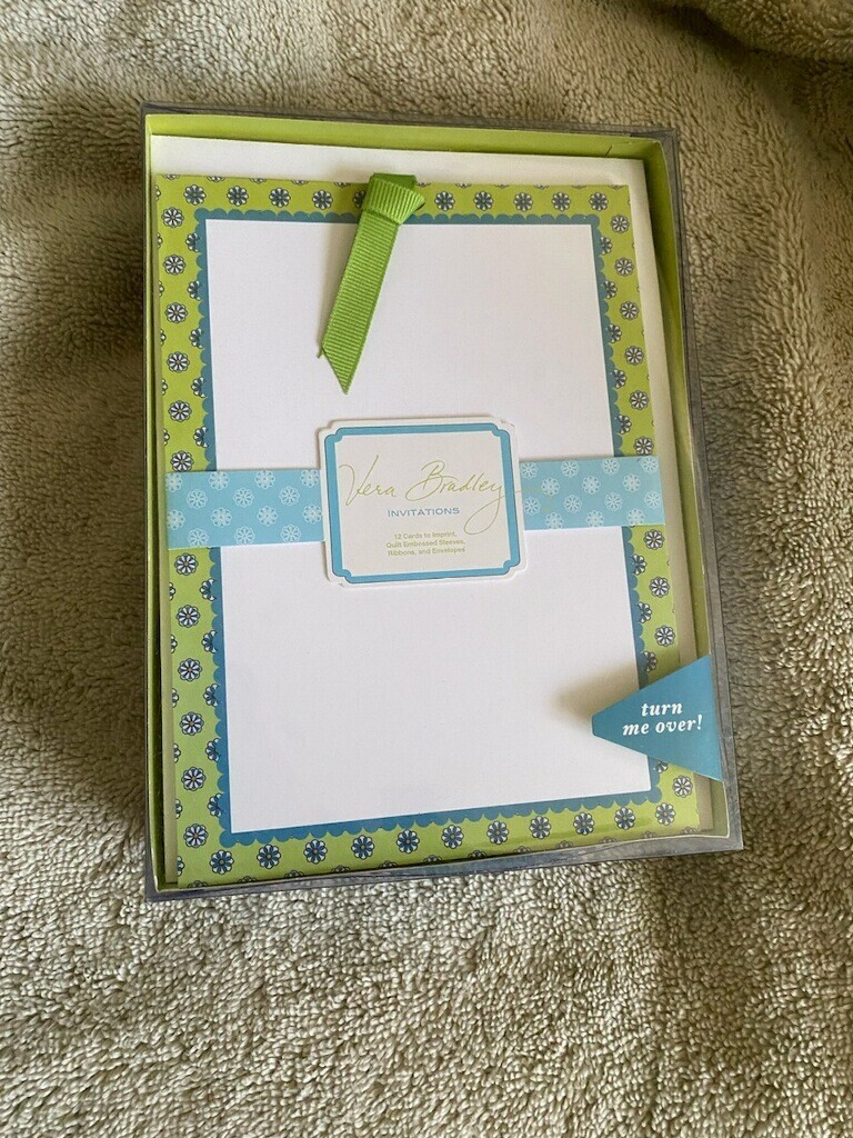 Vera Bradley 12 Invitations Thank You Notes Stationary 12 Brand New