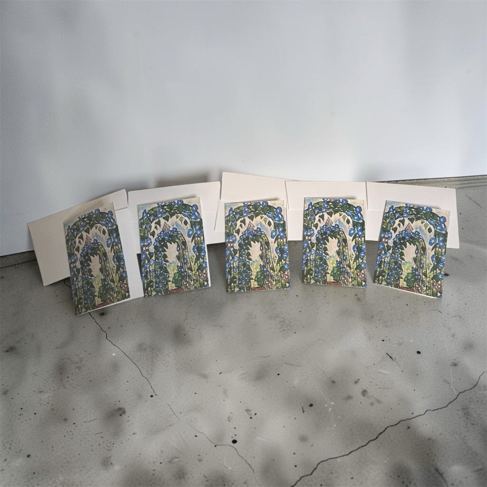 Morning Glory Archway – Blue Skies Garden Escape Greeting Cards Set of 5