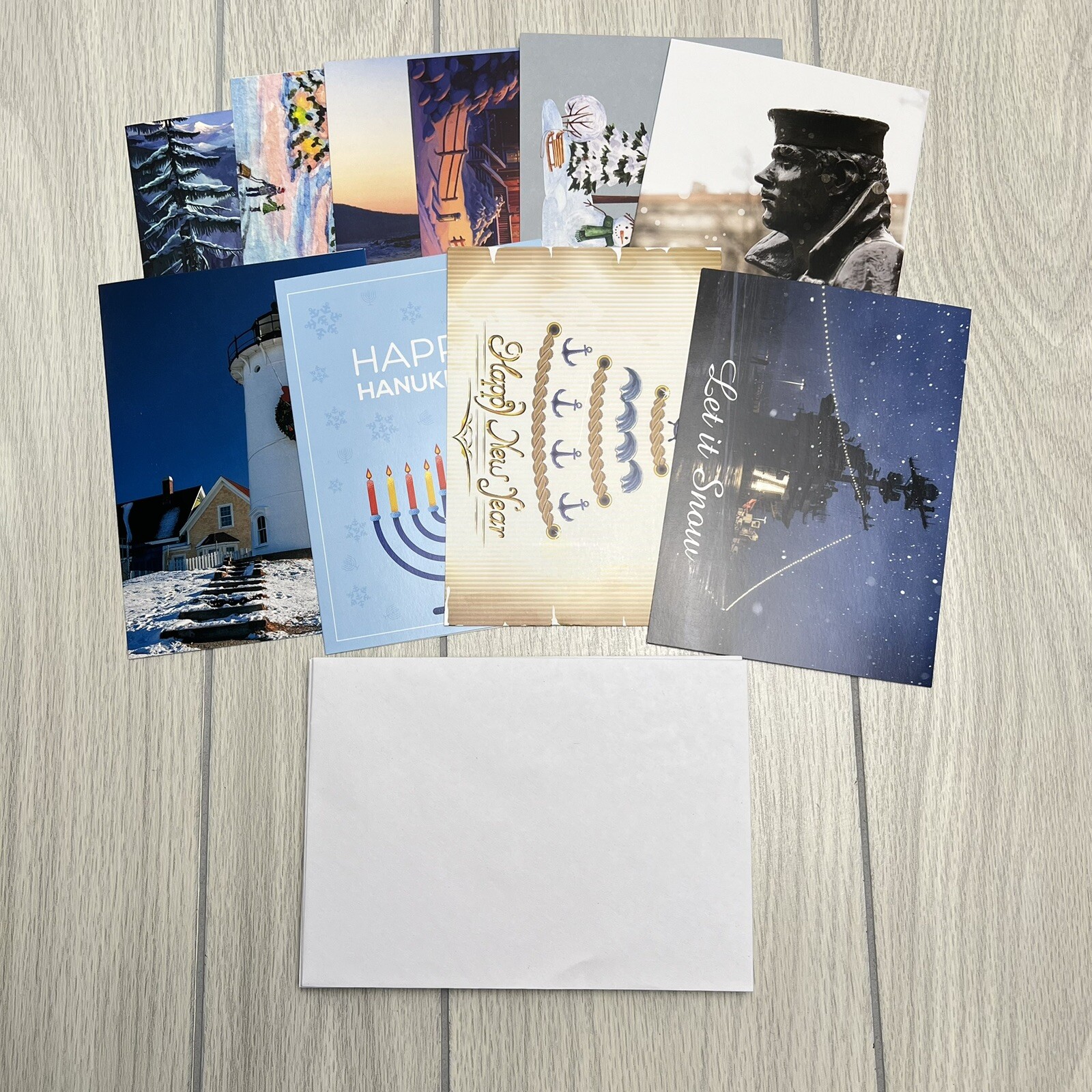 Lot of 10 United States Navy Memorial Holiday Greeting Cards with Envelopes