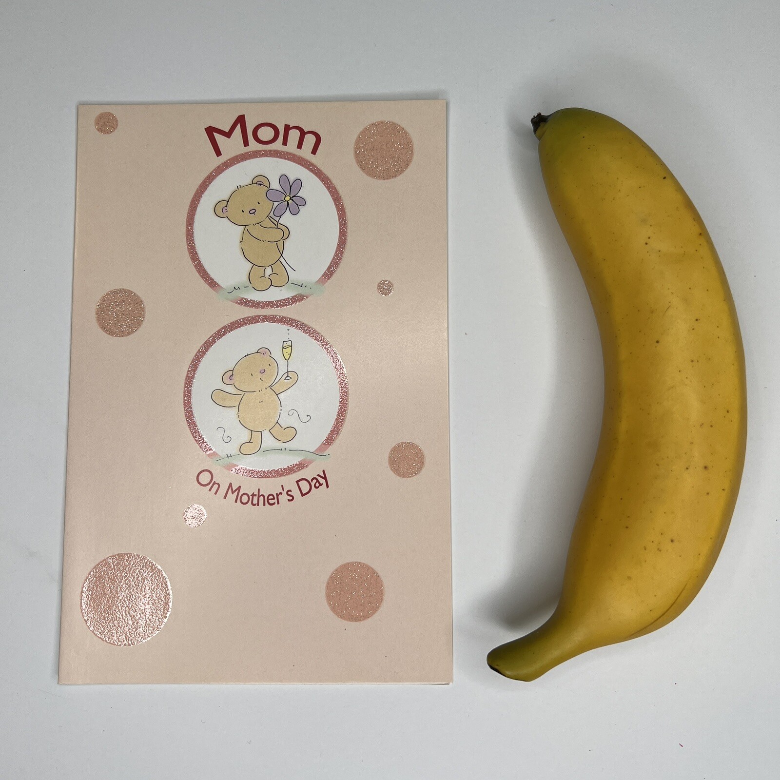 Hallmark Greeting Card Mother’s Day Mom Teddy Bear Flower Champagne Theme