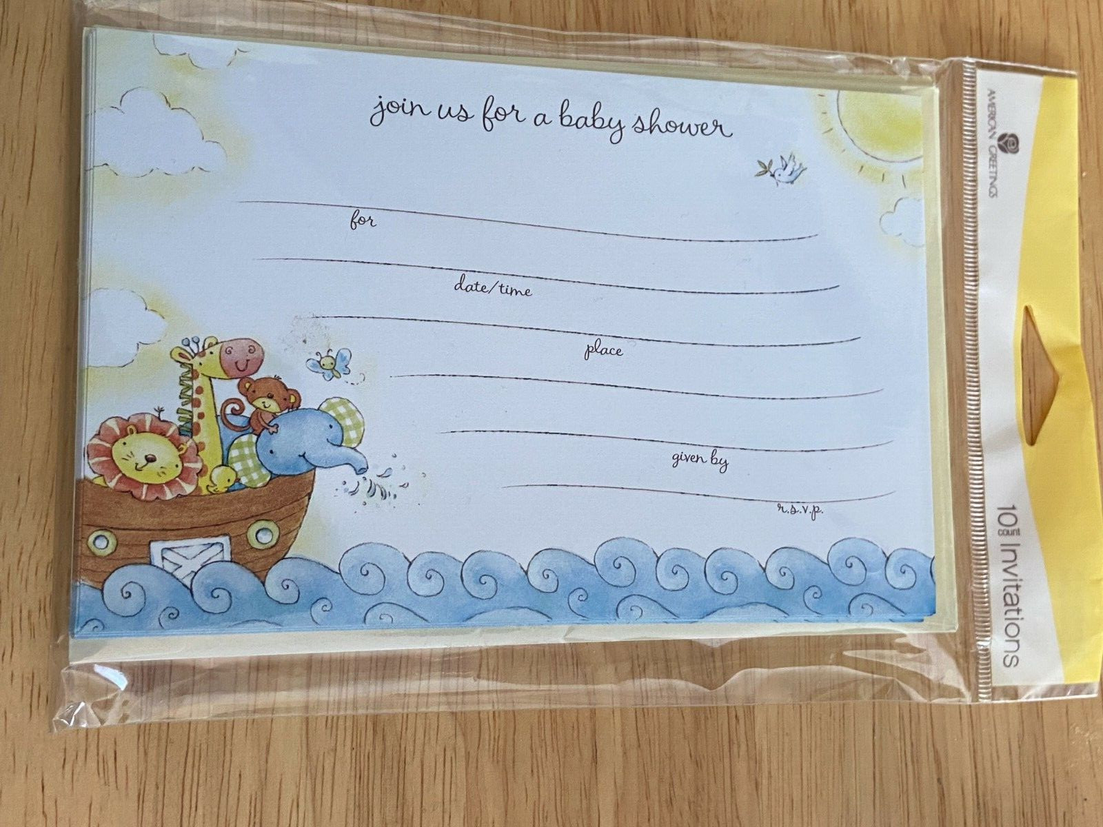1 Pack of 10 American Greetings Fill In Baby Shower Invitations *NEW* BT5