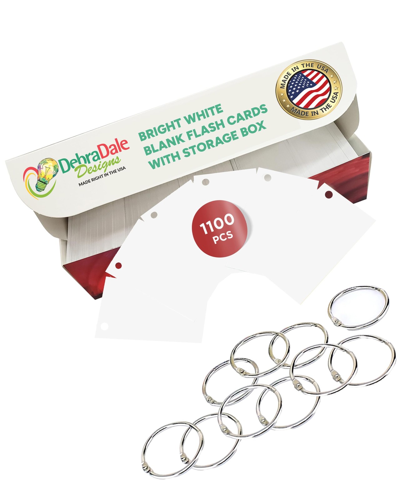 MADE IN USA – Debra Dale Designs White Flash Cards – 2 x 3.5 inches,