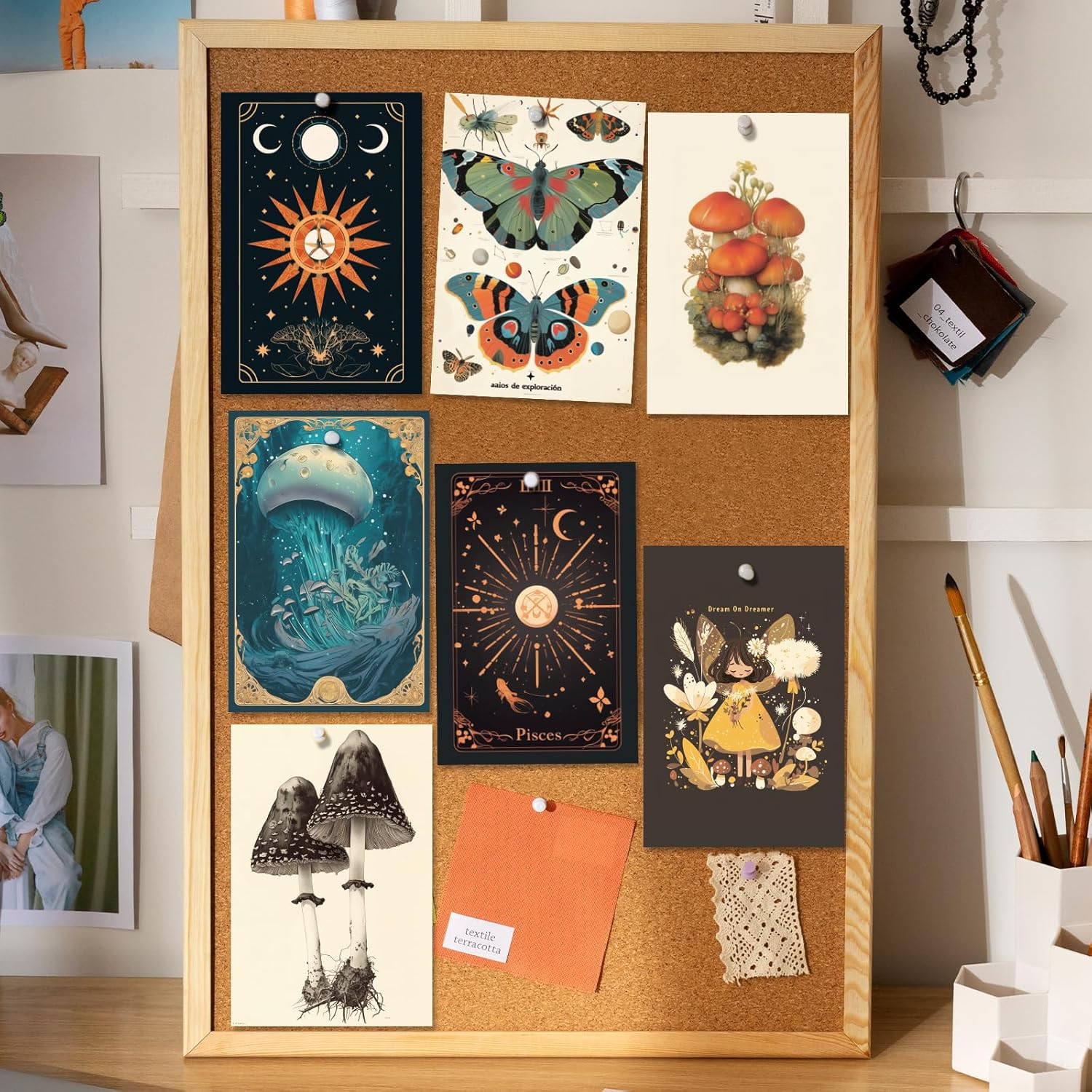 64 Pcs Vintage Collection Postcard Set, Art Postcards for Mailing, Retro Plant B