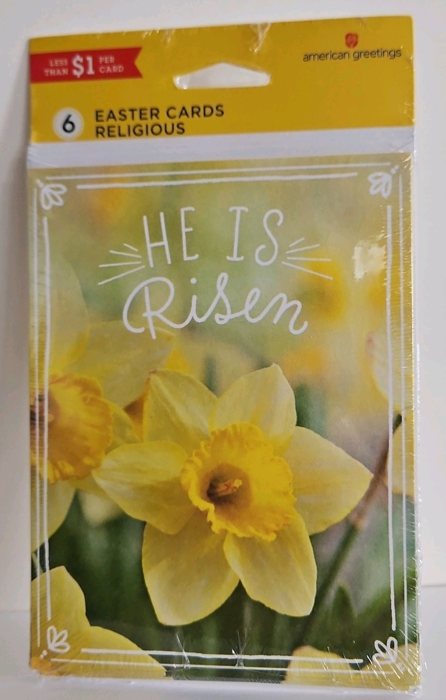 1 Pack Of 6 Cute Little Flower Easter Cards Featuring A Daffadill