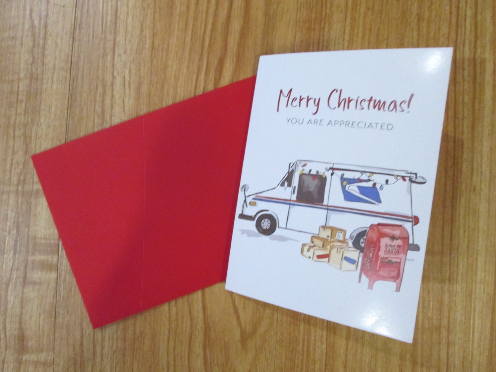 Merry Christmas Card for awesome mailman! w/envelope Blank inside Thoughtful !