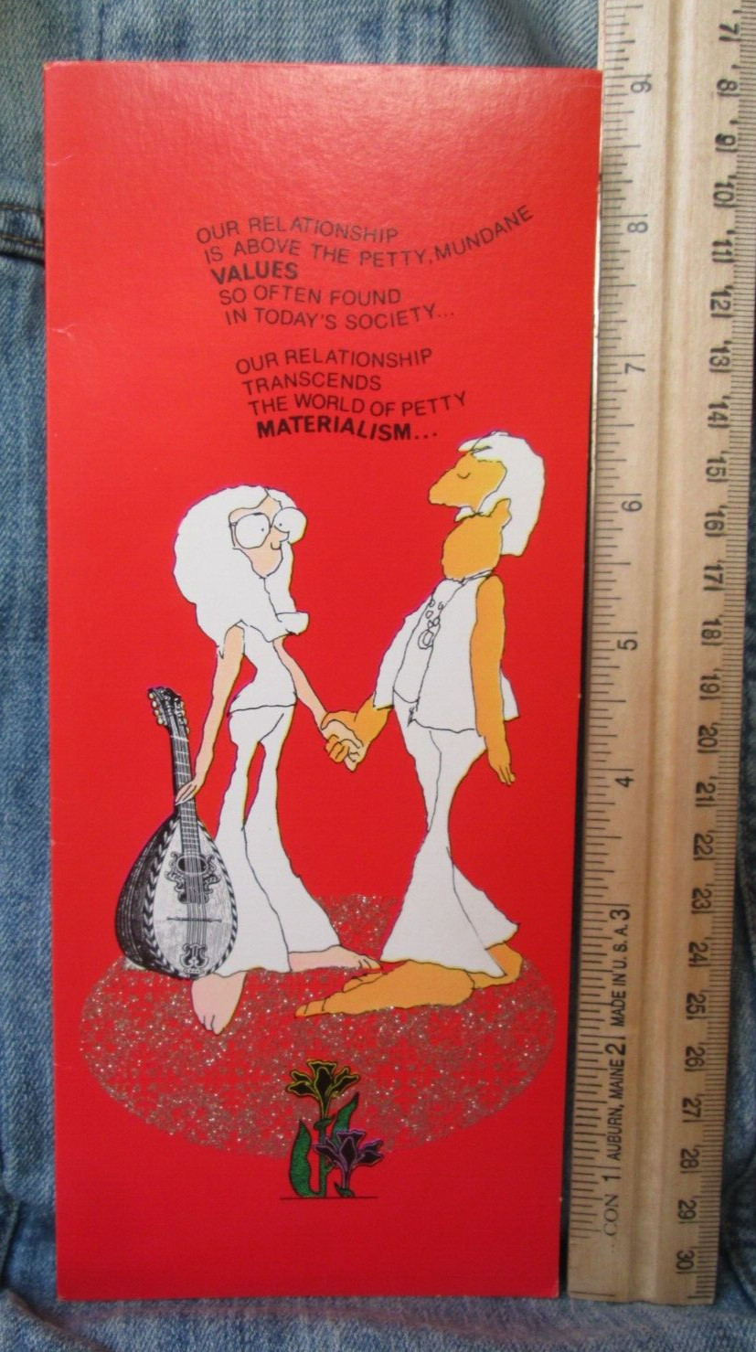 HUMOR 1960’s HIPPY COUPLE Vintage Jesters Birthday Greeting Card New 1960’s OS33