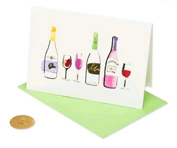 Papyrus Blank Card Wine Bottles. Multipurpose… Thank You, Thinking Of You..