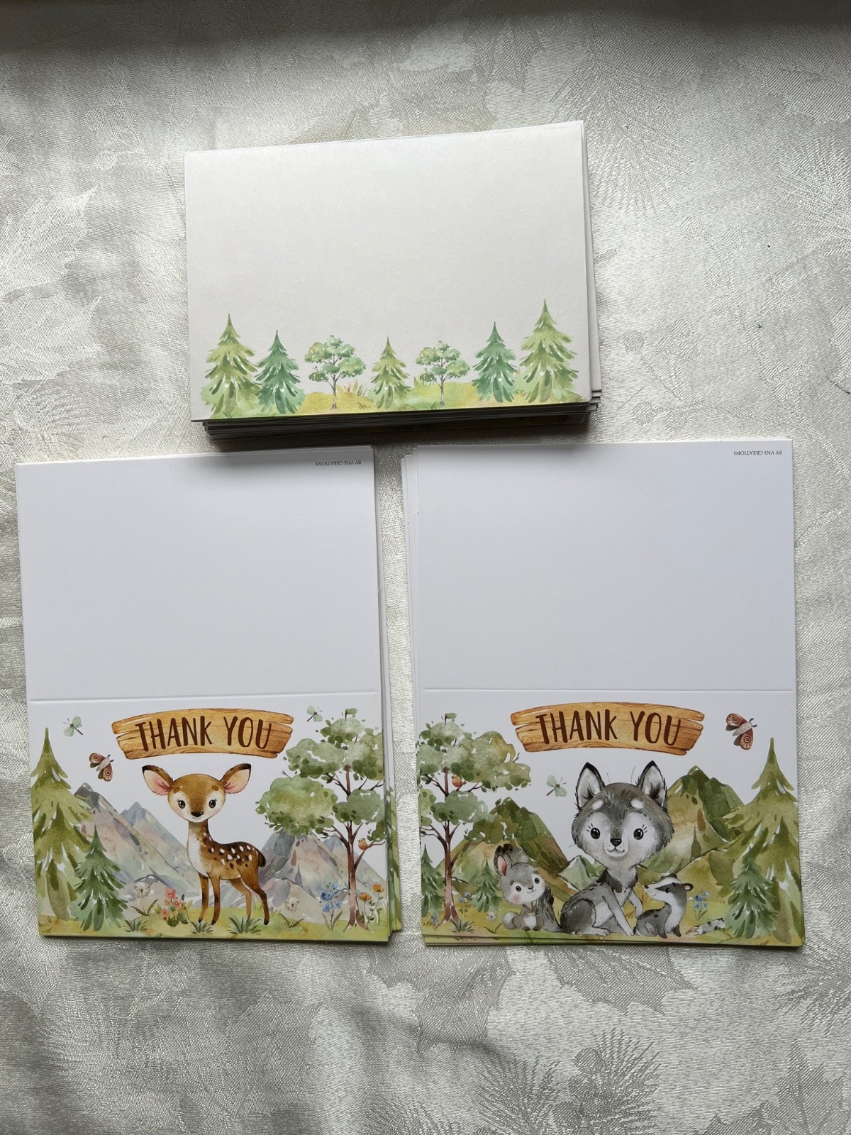 22 unbranded & Unfolded Greeting Cards with matching envelopes