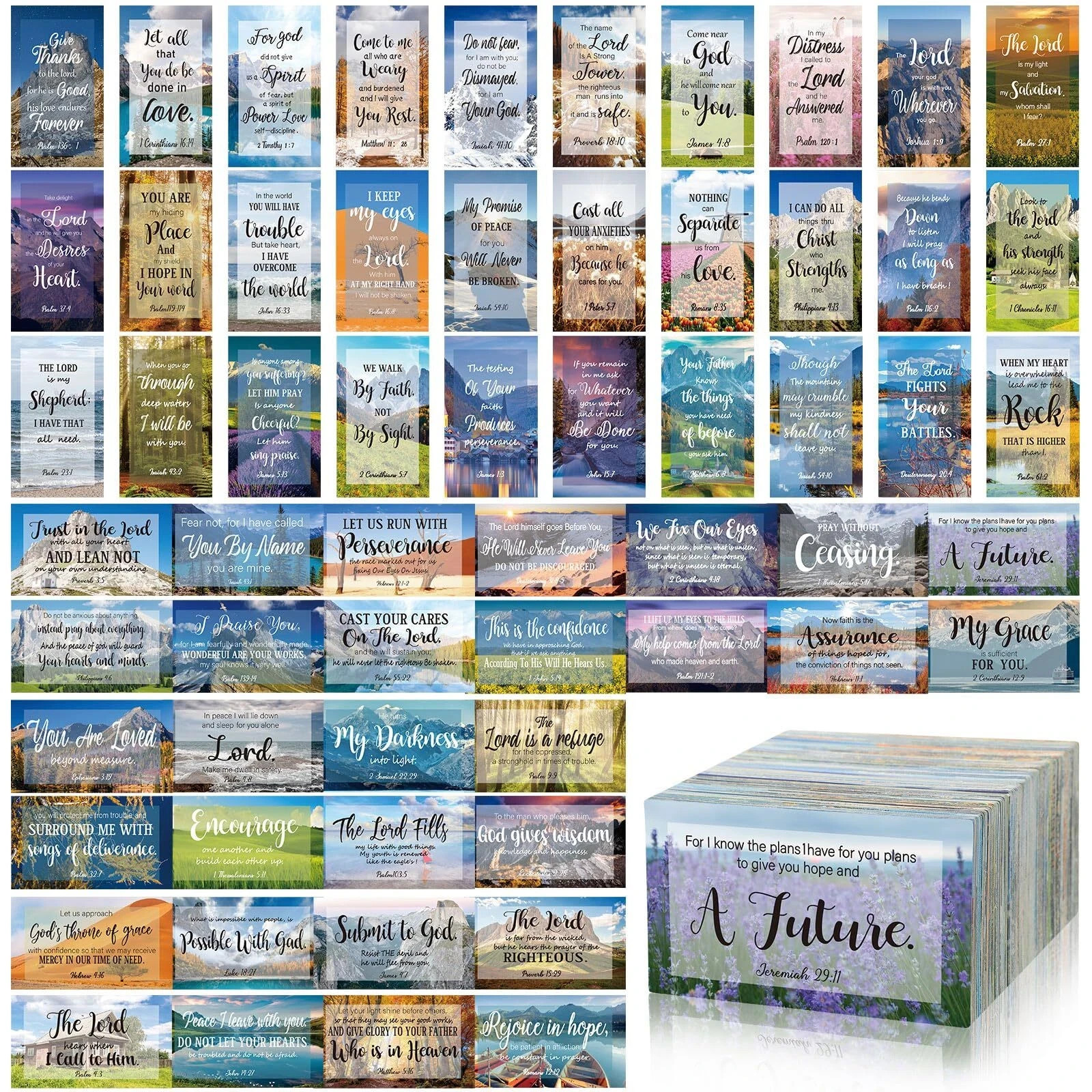 240 Pcs Bible Verse Cards w/ Full Scripture Inspirational Cards for Men Women