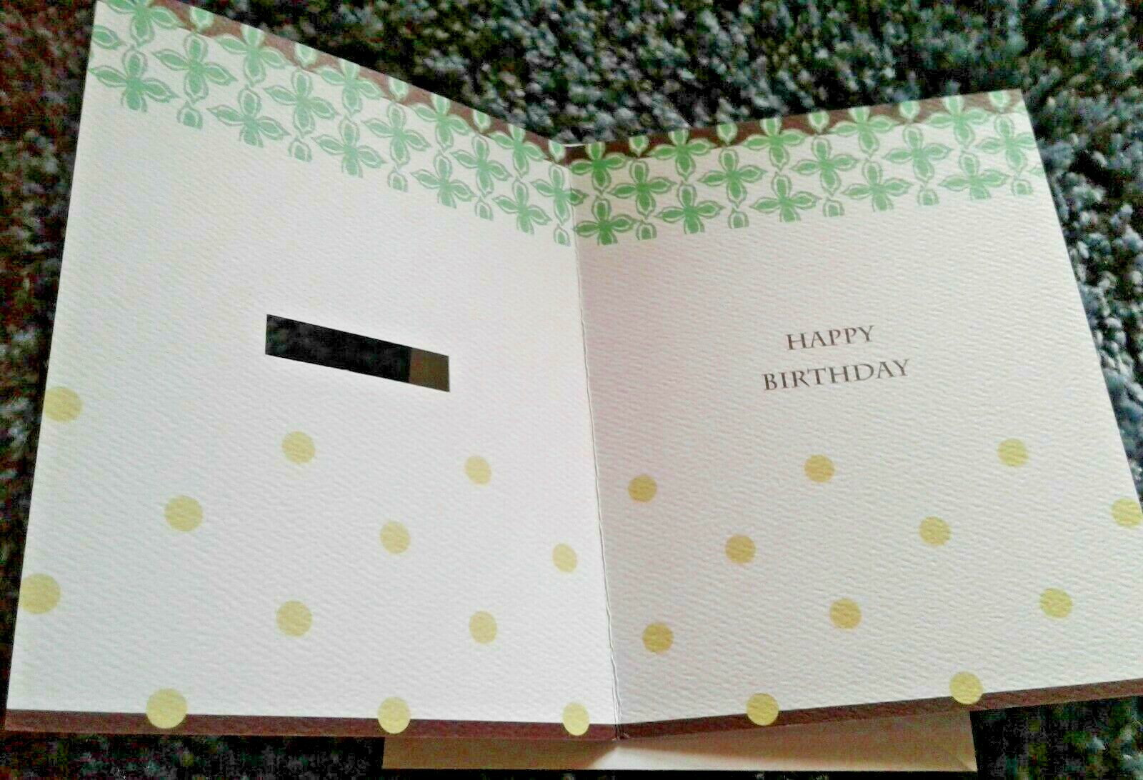 Gina B Birthday Card Anyone Trees Leaves Greens Inside Design Textured Paper USA
