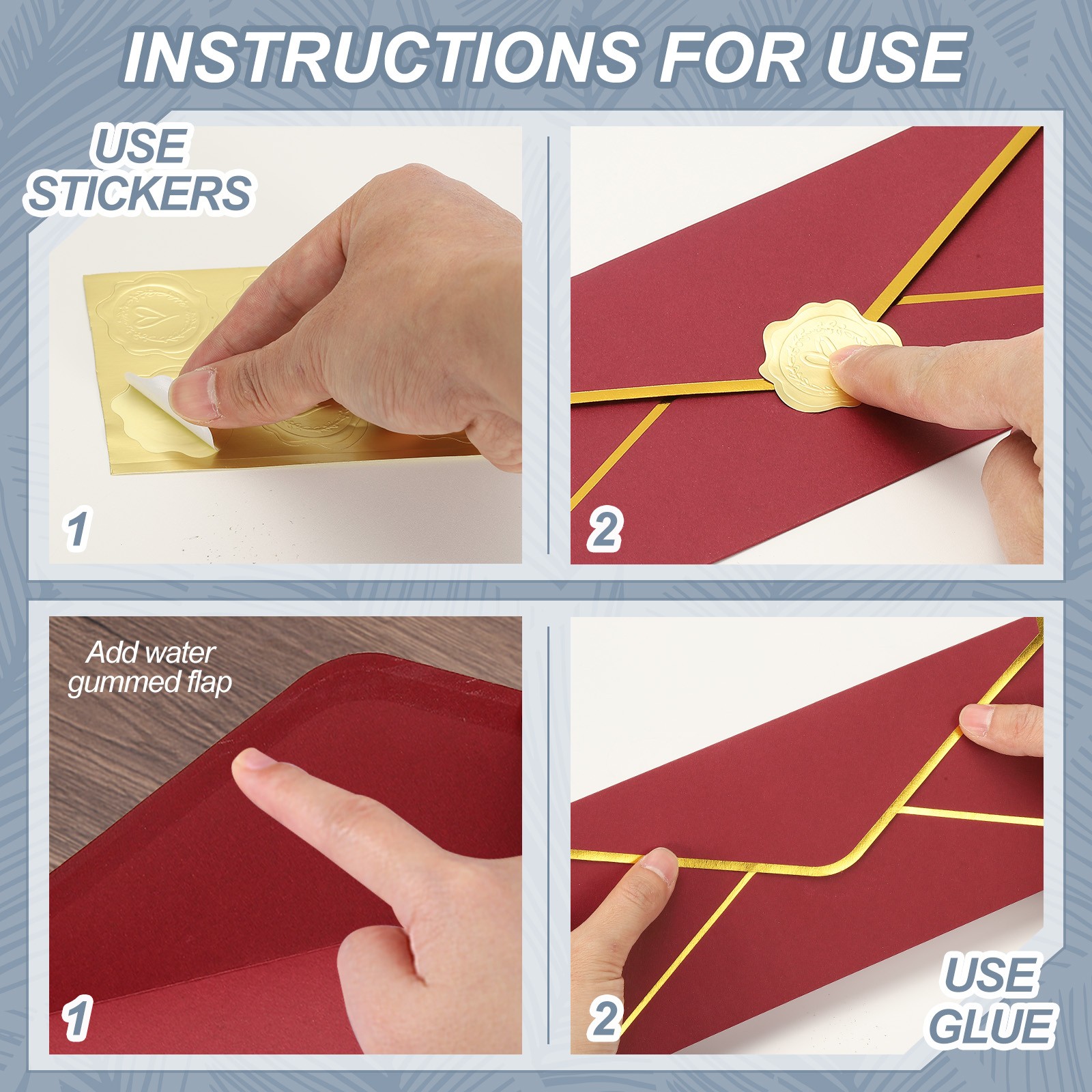 4 1/8 x 9 1/2 Inch Envelopes with Gold Border, 100 Pack V Flap, Dark Green