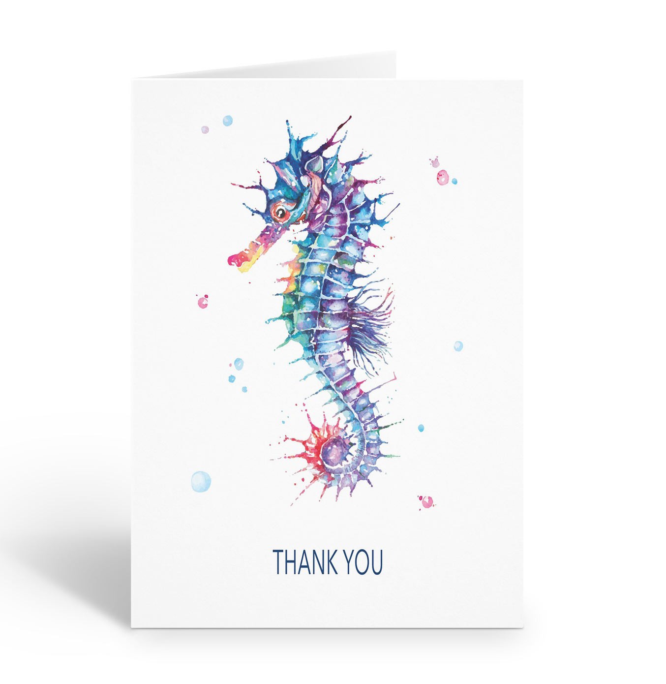Pretty Seahorse Thank You Note Cards, 10 cards w/Envelopes -Size 4.25″ x 5.5″