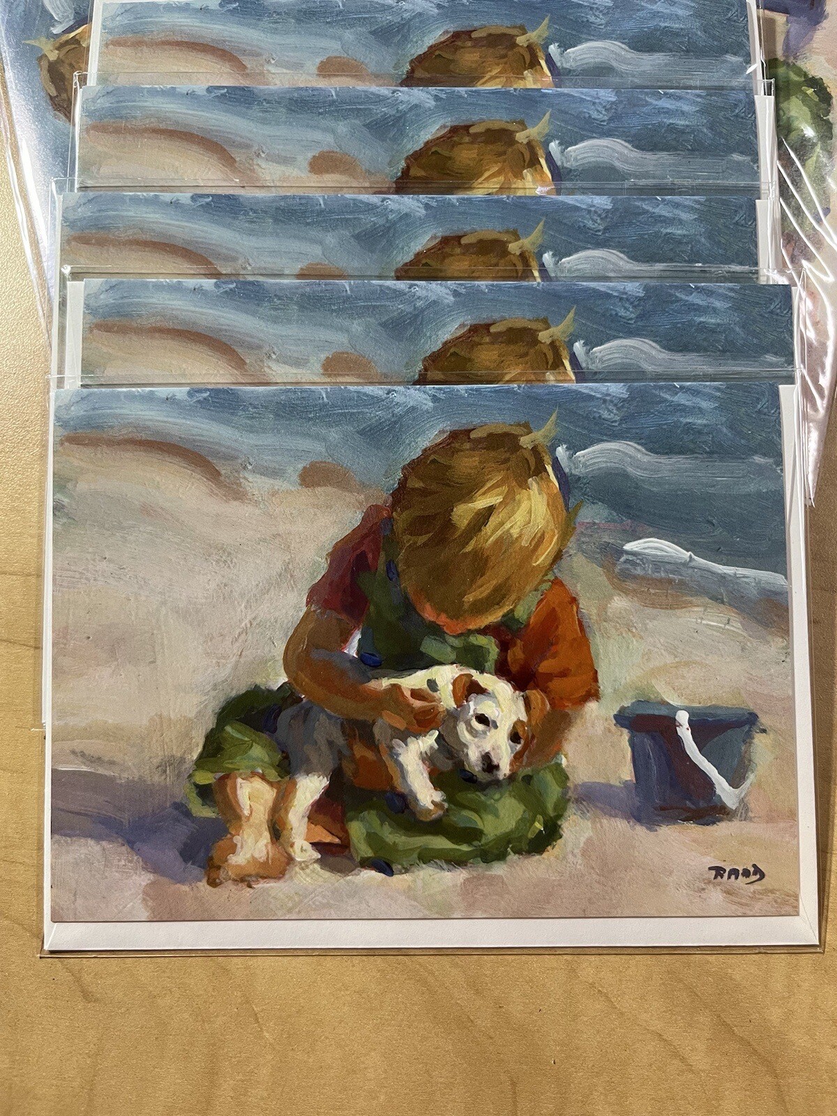 10 Artistic Blank Greeting Cards And Envelopes In Sealed Packaging Boy And Puppy