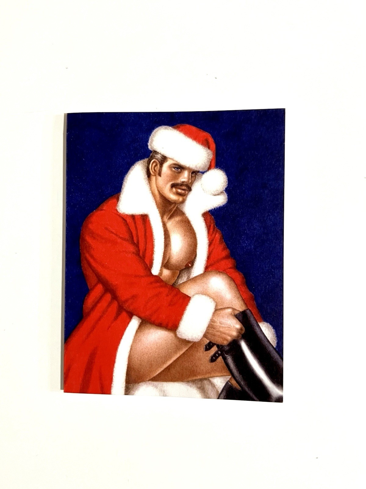 TOM OF FINLAND Christmas Greeting Card, Santa’s Boot, Collectible, 4.25 x 5.5 in