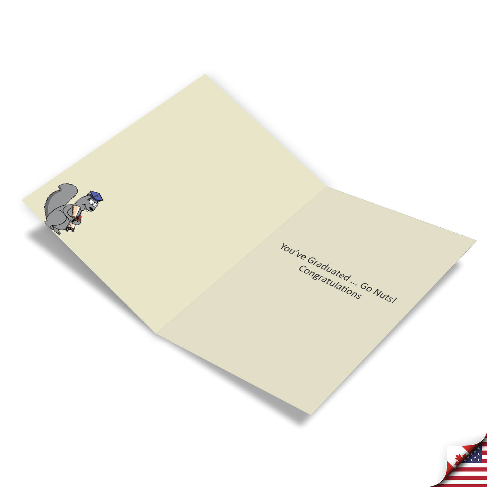 1 Funny Graduation Greeting Card with Envelope – Squirrel Graduation Rehearsal