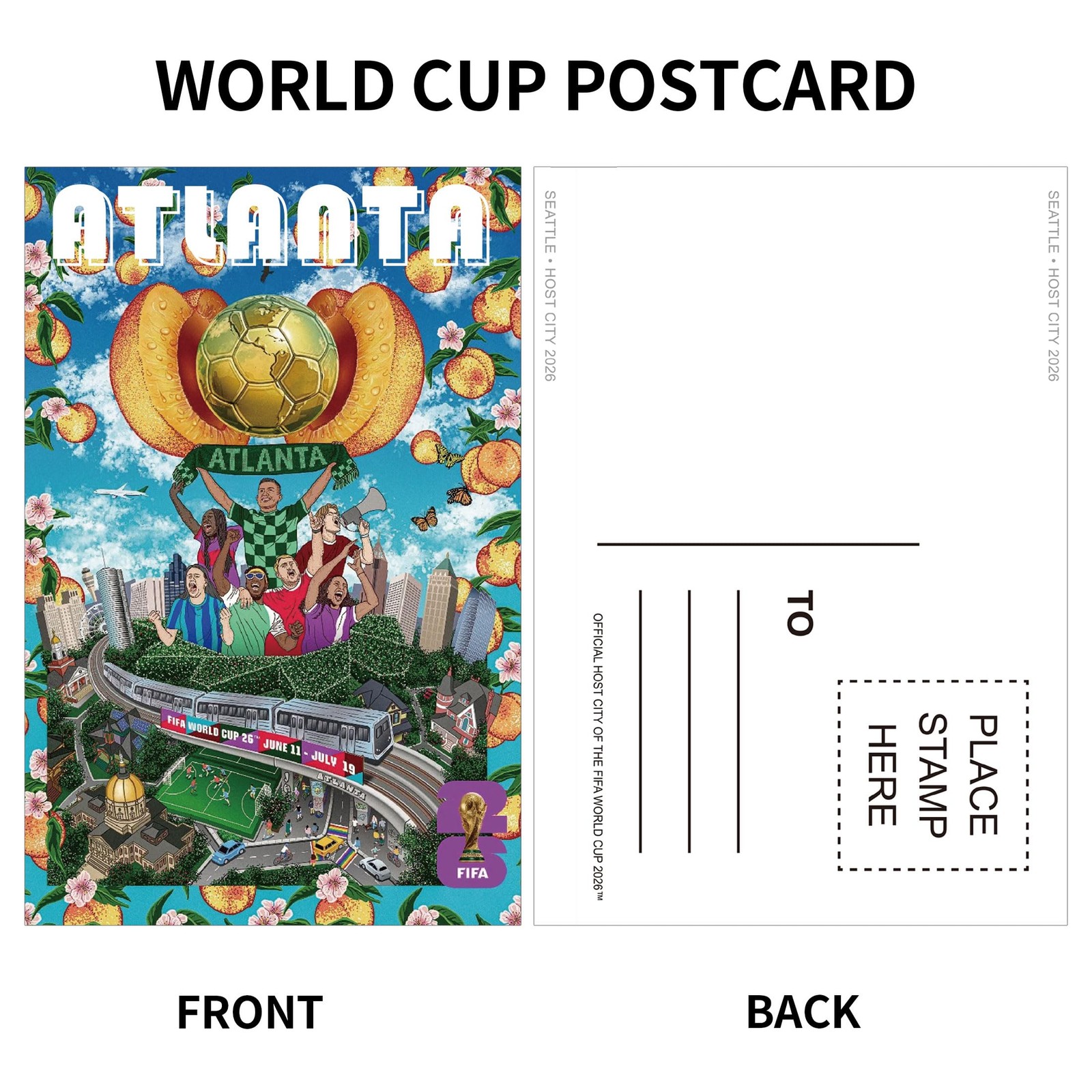 Postcards World Cup Decorations Host City Landmarks 4 x 6 in 32 Count 16 Designs