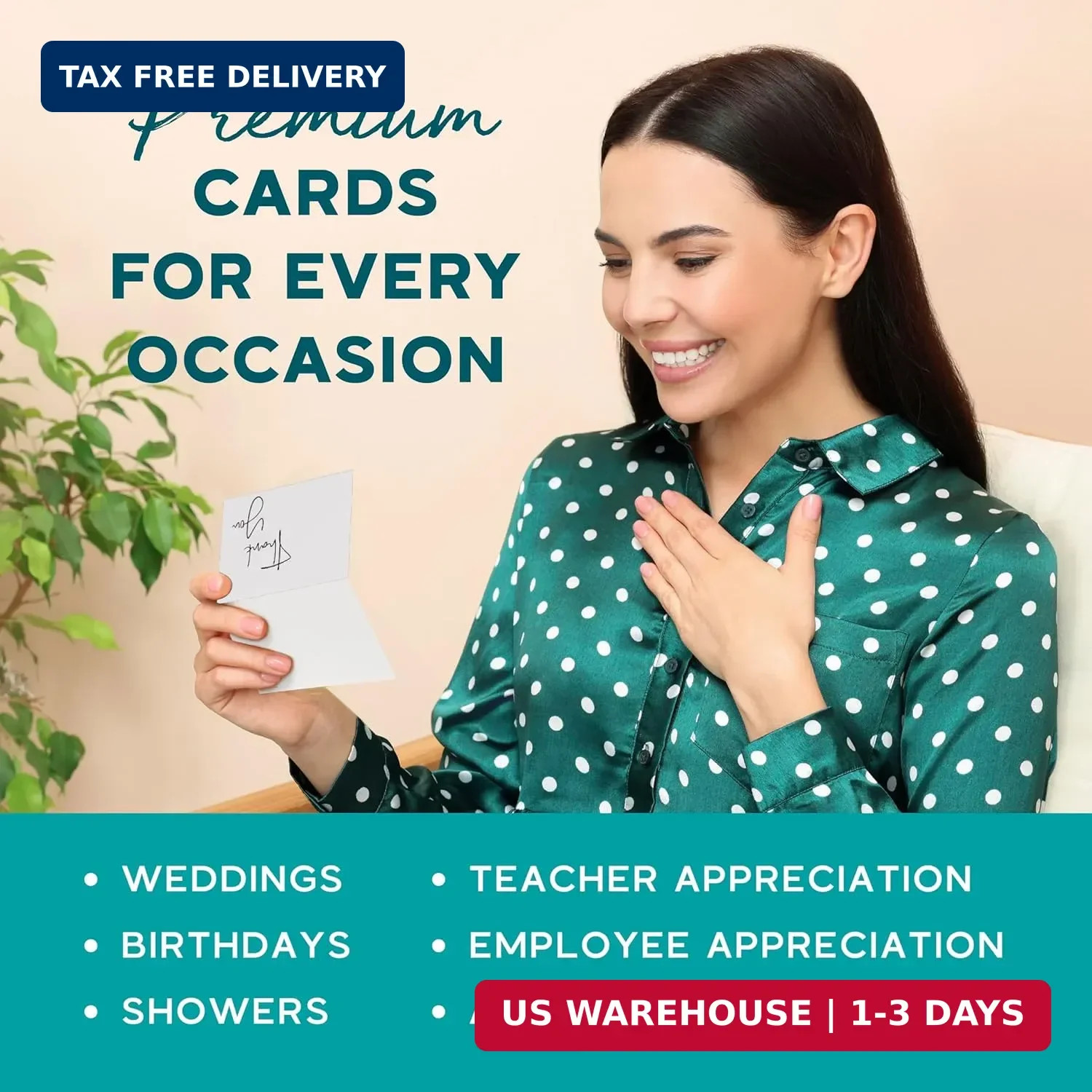 VNS Creations Thank You Cards With Envelopes Bulk Set & Stickers – 100 Pack 4×6