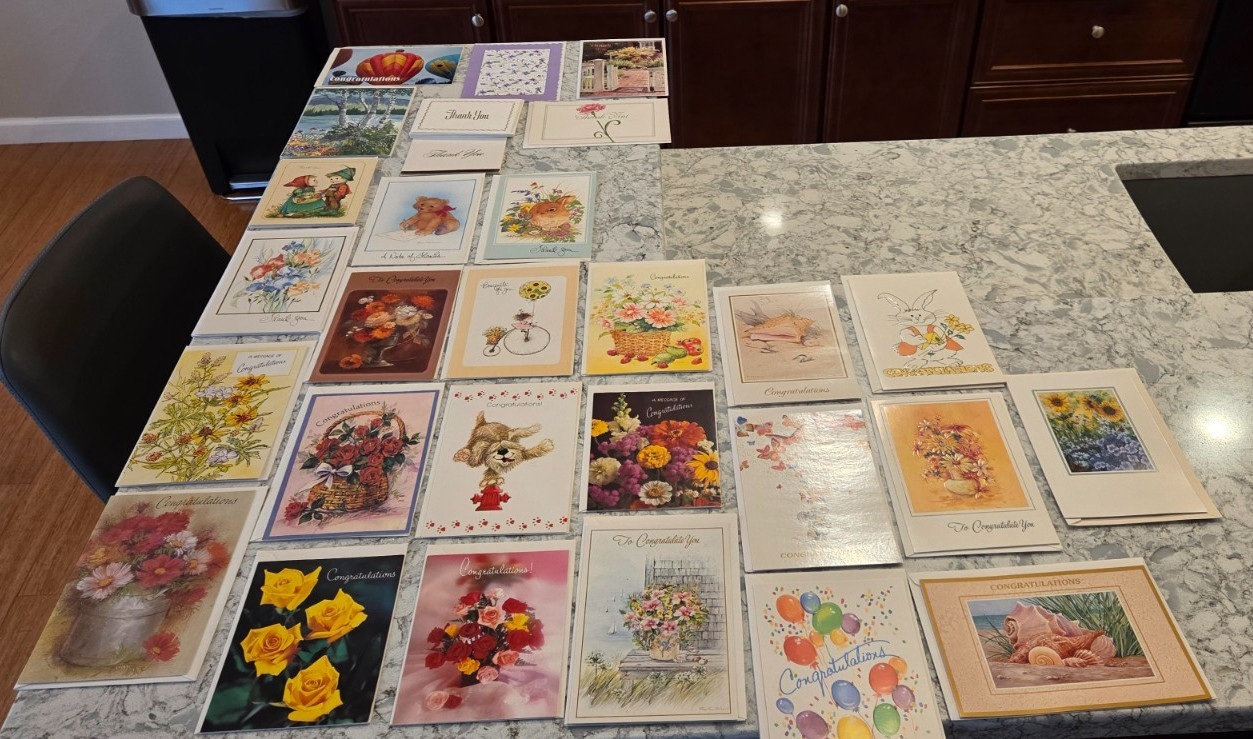 New Vintage Thank You & Congratulations Cards Greeting Cards Lot of 41 USA Made