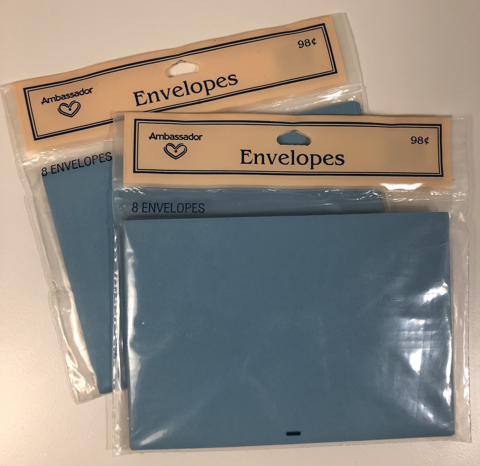 Hallmark Ambassador brand 8 Blue envelopes Each, 2 Packages Printed in USA