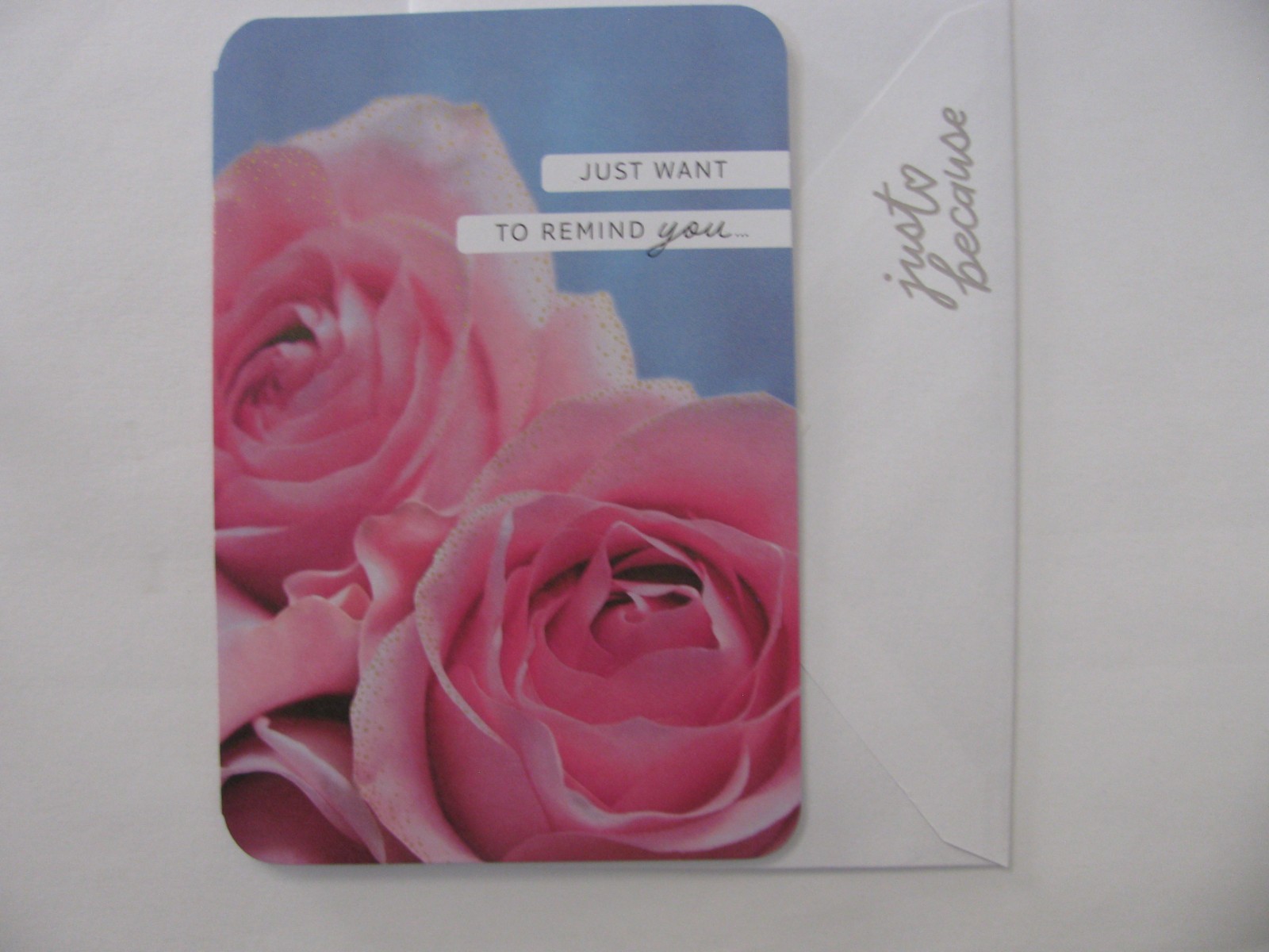 Hallmark I LOVE YOU Pink Flowers Greeting Card w/Envelope NEW