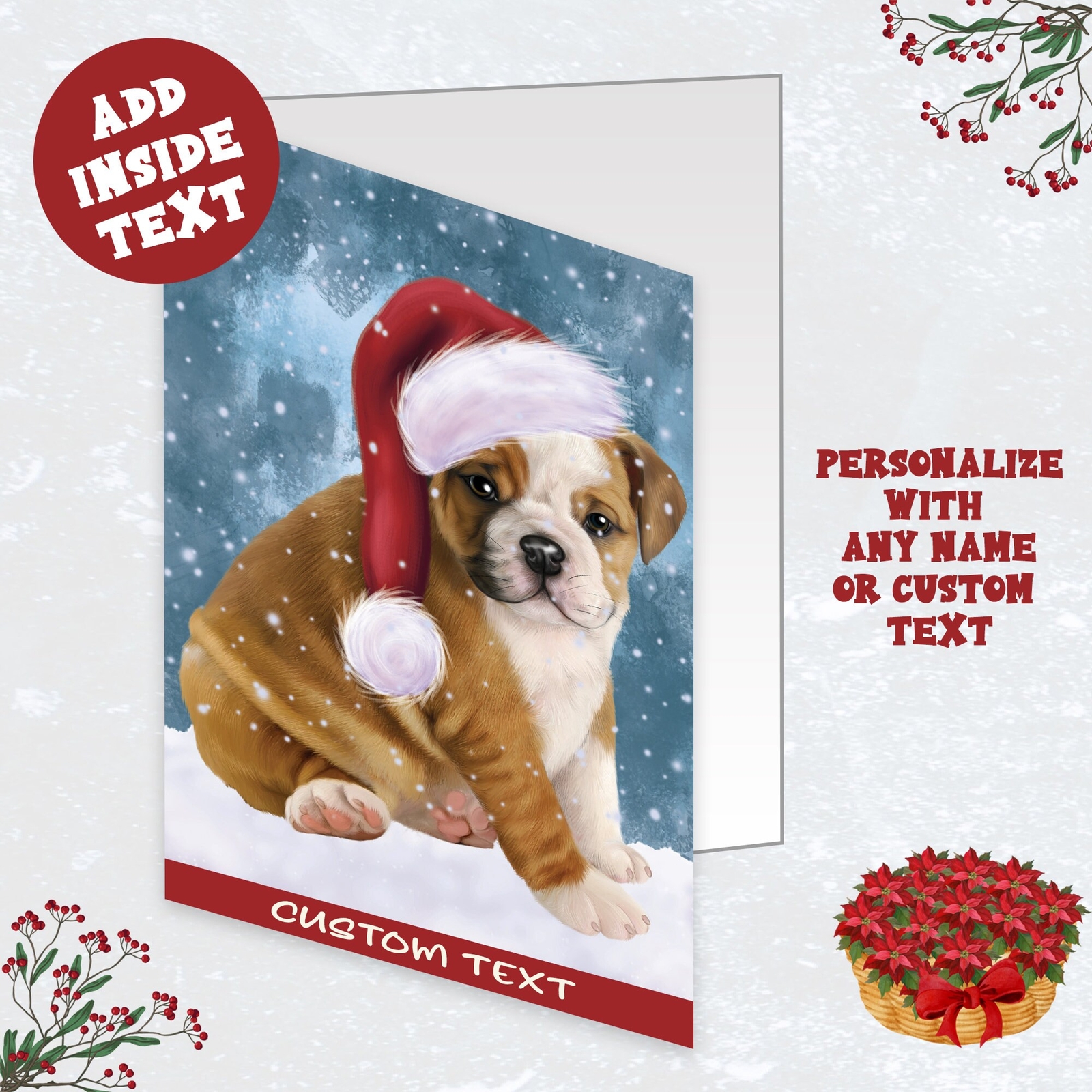 Bulldogs Greeting Cards and Note Cards with Envelopes Christmas NWT