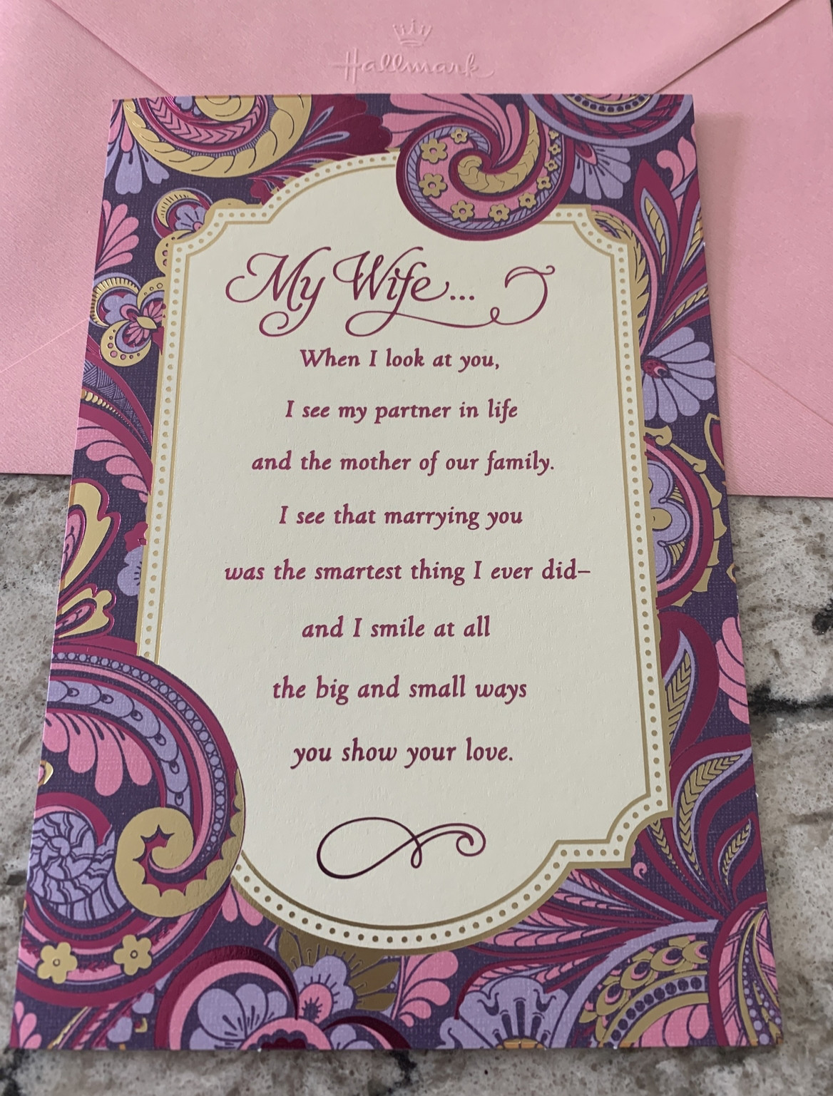 Mother’s Day – For My Wife – My Heart Love 5.5”x 8” Hallmark Greeting Card