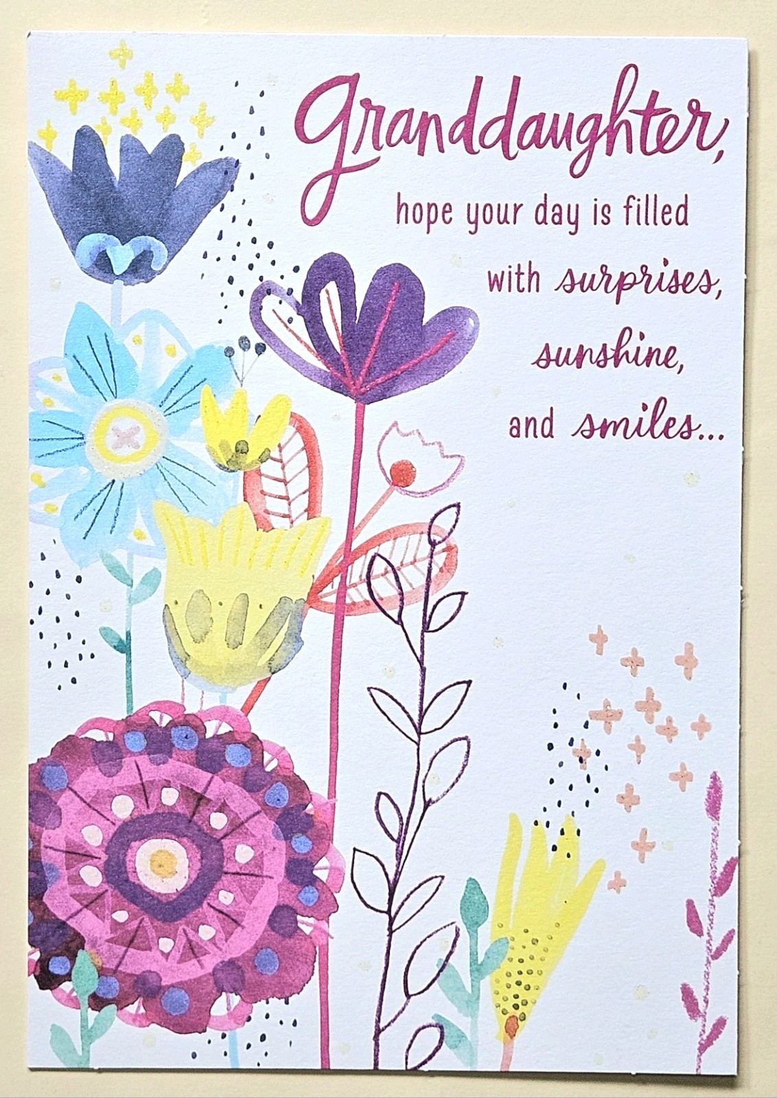 Happy Birthday Granddaughter /Greeting Card (incl. Envelope 5×7″)
