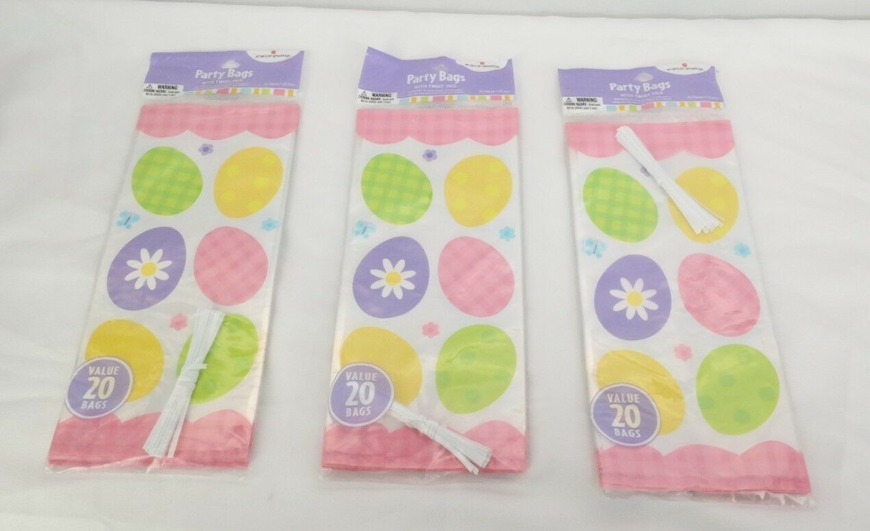 Easter Egg Party Bags 60 Count Multicolored by American Greetings TF