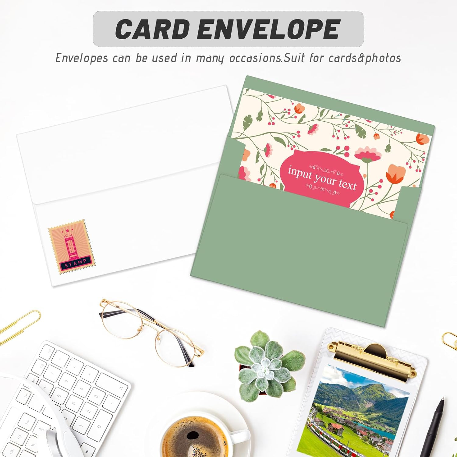 4×6 Envelopes For Invitation,A4 Envelope white,50 pack 4×6 card Envelopes Self S
