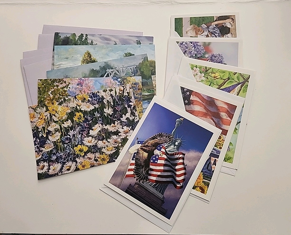 Printed Blank Cards With Envelopes 2 Design Sets Of 5 Cards