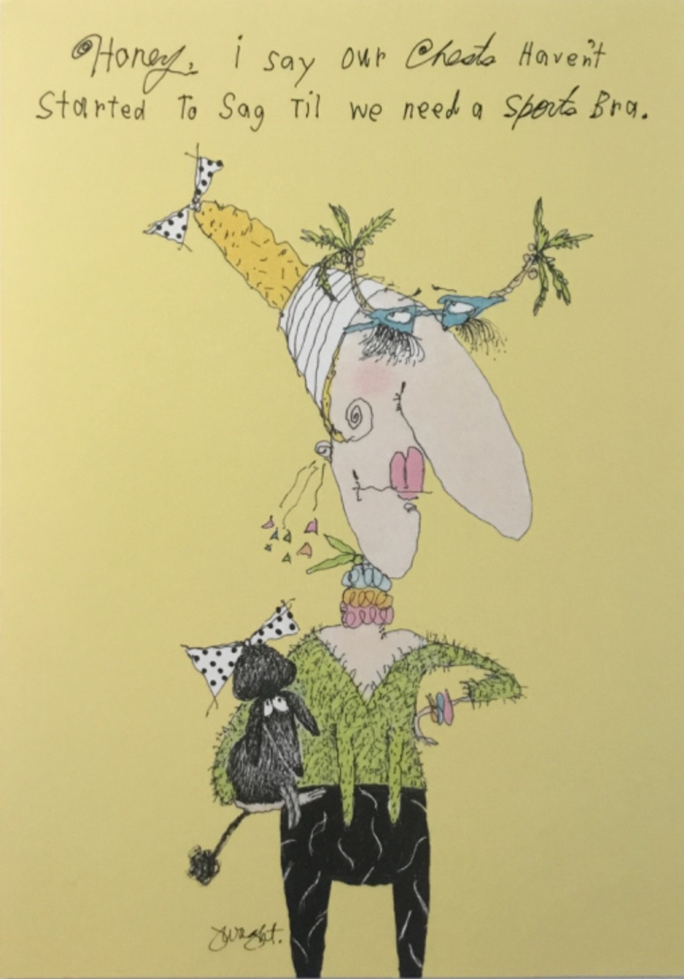 Marcel Schurman- Birthday- Jill Wright- HUMOR- Need A Sports Bra To Play Cards