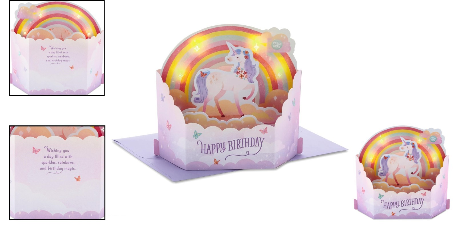 Unique 3D Pop-Up Card with Unicorns and Music – Perfect Gift for Birthdays