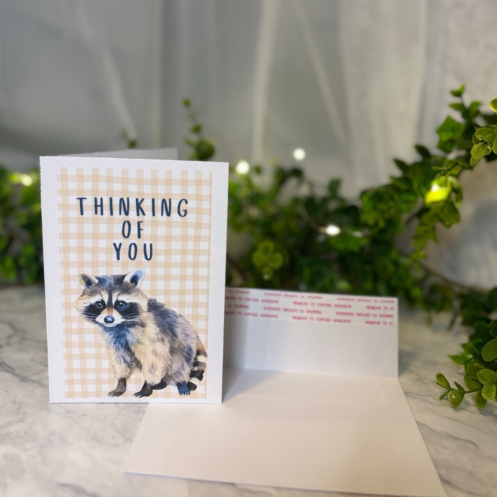 12 Woodland Raccoon Greeting Cards 4×6 Blank Inside with Envelopes Gift Set