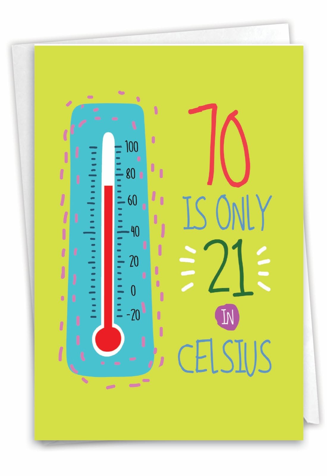 70th Birthday Card Funny 70 Year Old Humor Notecard Milestone Celebration