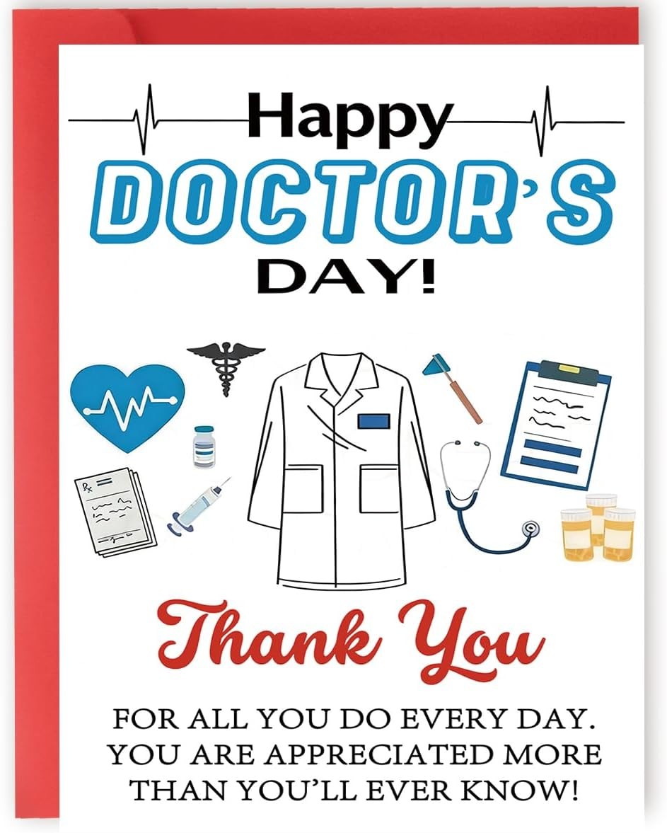 YiKaLus Doctor Appreciation Thank You Card Medical