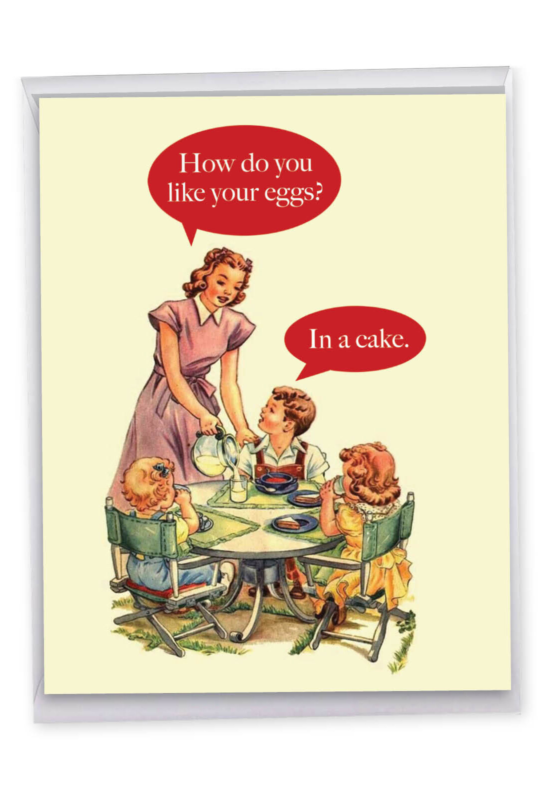 Funny Birthday Card (8.5 x 11 Inch) – Eggs In Cake J4651BDG
