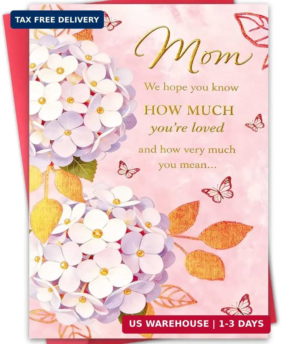 Happy Mothers Day Card for Mom, Beautiful Floral Mothers Day Gifts from Daughter